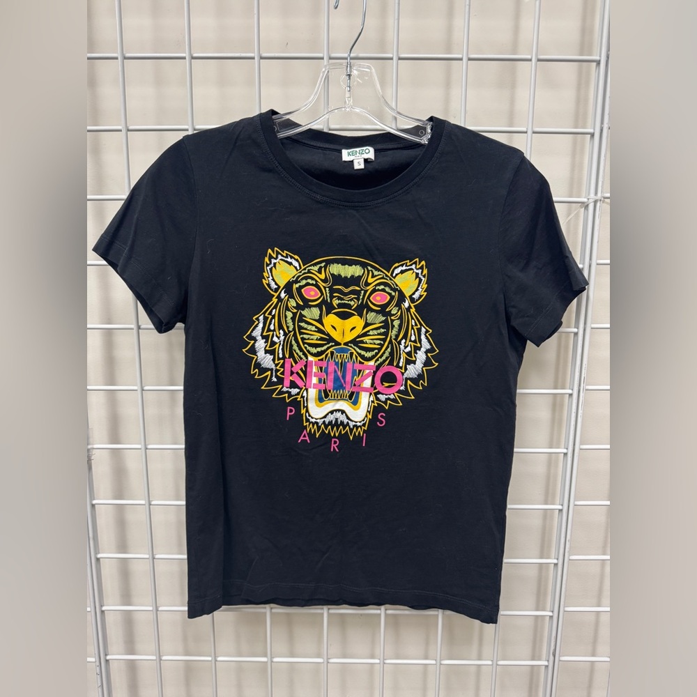 Kenzo Black Tee with Vibrant Tiger Design